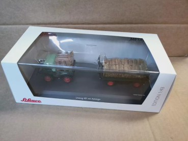 Preview: Schuco 450313300 - 1:43 MB Unimog 401 inkl. Anhänger